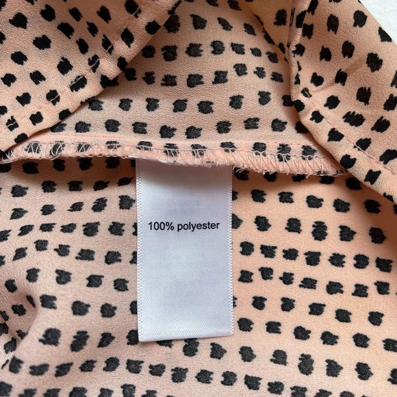 Maurices Tan & Black Dotted Cheetah Print Tie Sleeve Tunic Blouse Small Women’s - Picture 10 of 11